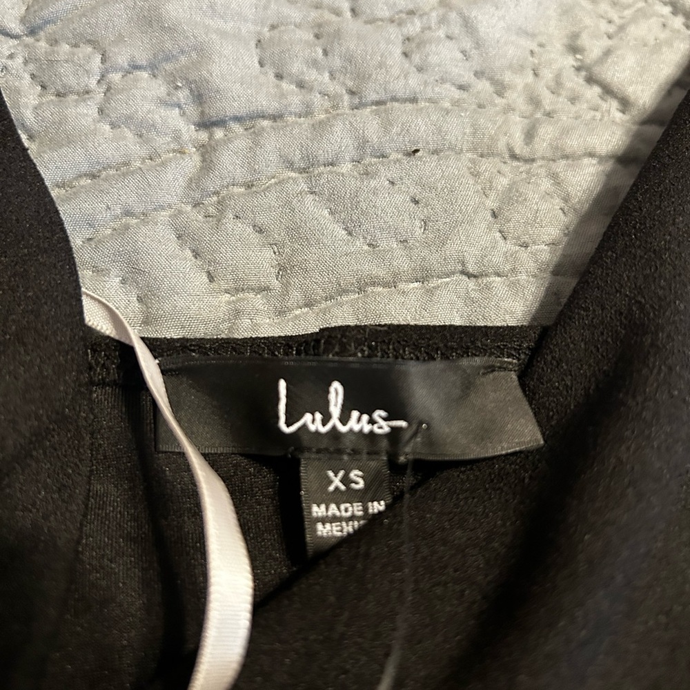 Lulu's Black Asymmetrical Wrap Cocktail Dress - Picture 2 of 3